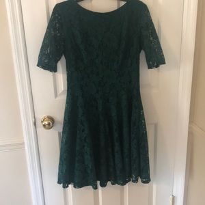 Emerald green lace dress
